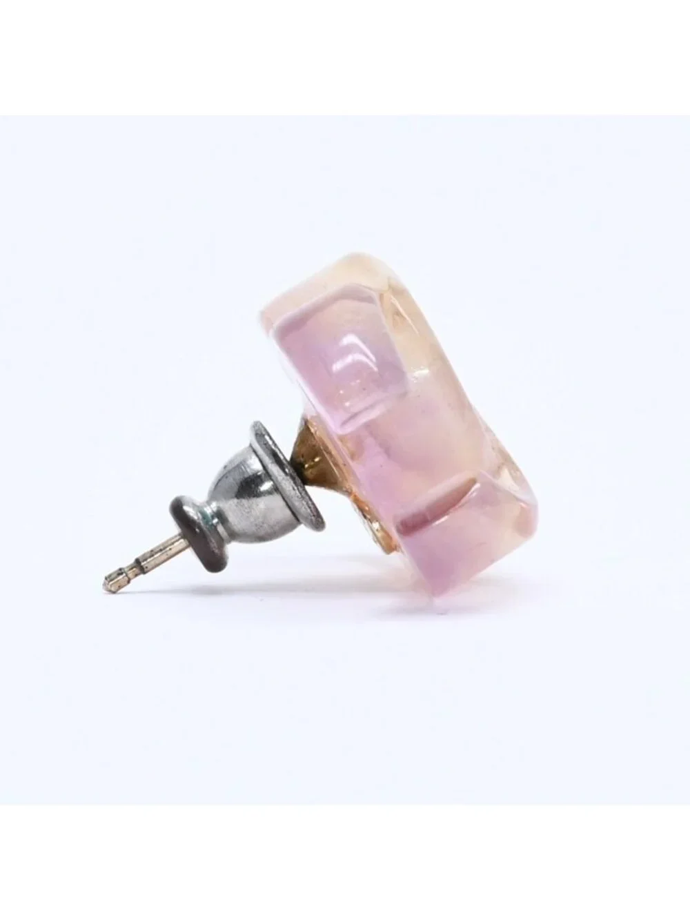 Chanel CC Logo Earrings 02 Resin Metal Purple Brown Gradient